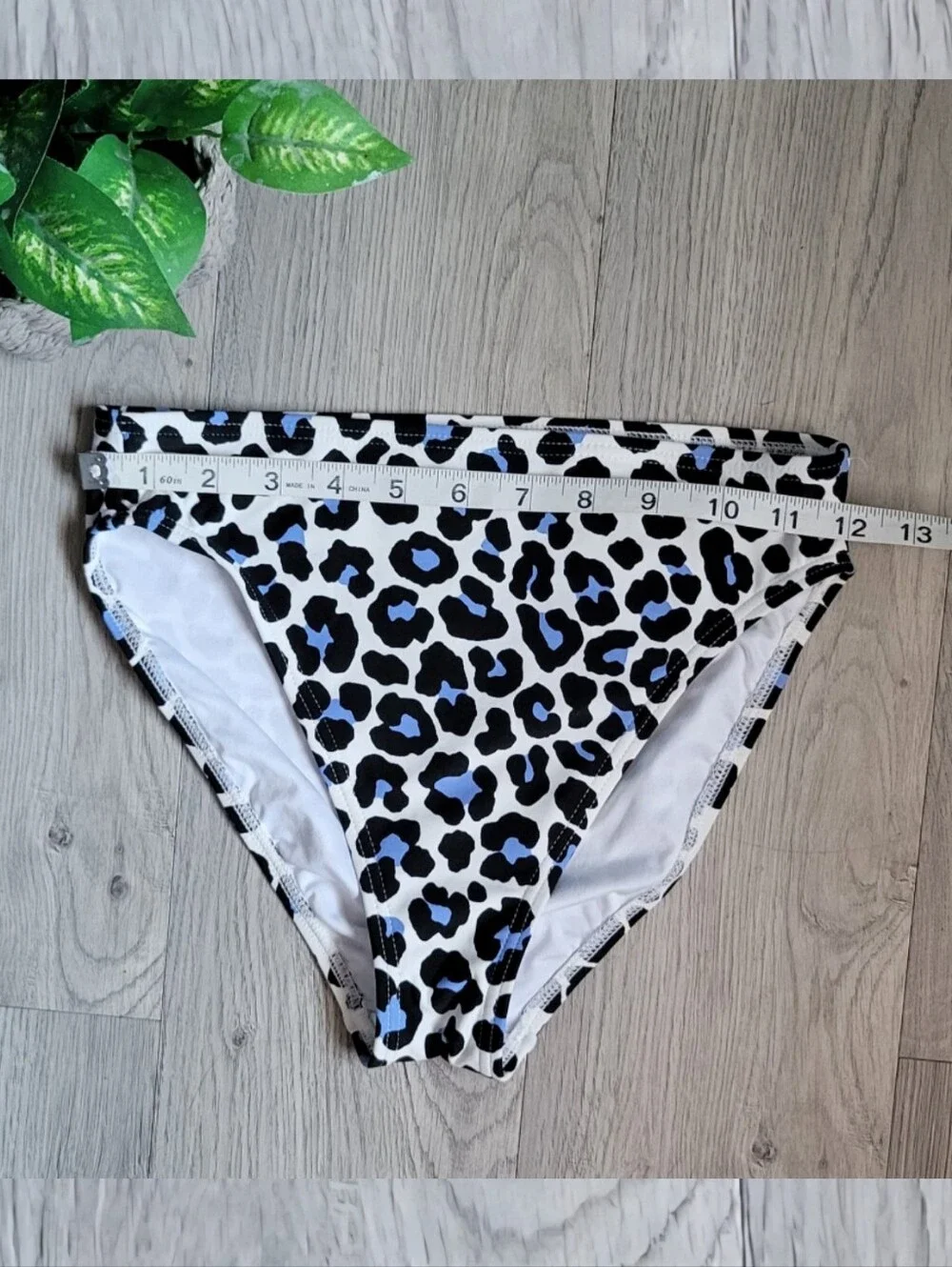 Michael Kors NWT Oasis Crew Blue Leopard High-Waist Swimsuit Bikini Bottoms, XS